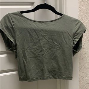 Army green American Eagle crop top